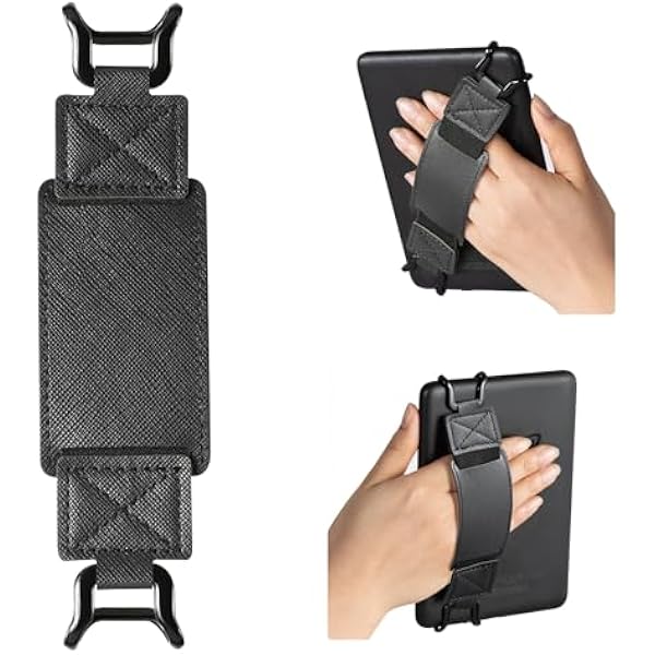 CoBak Secure Hand Strap for Kindle and Tablets - Versatile and Lightweight Finger Grip Holder for 6-7.5" Kindle/Kobo/Voyaga/Lenovo/Sony E-Book Tablet - High Elasticity, Black Crosshair-1