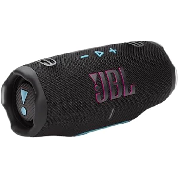 JBL Charge 6 - Portable Waterproof & Drop-Proof Bluetooth Speaker, Bold Pro Sound & AI Sound Boost, 28Hrs Playtime, Built-in powerbank & Comes with a Sturdy/Removable Carrying Strap (Black/Teal)