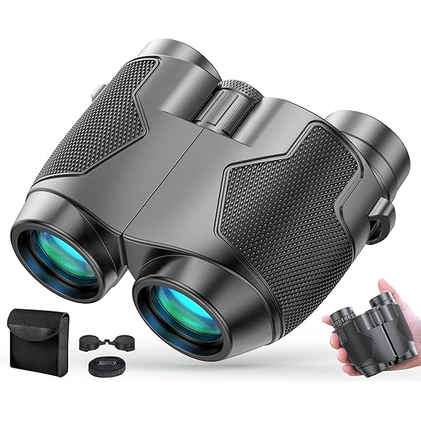 Binoculars 12x25 for Adults and Kids Night Vision Binoculars Compact Binocular Waterproof Binocular Wide Field of View for Bird Watching,Hiking,Hunting,Concert with Carrying Bag
