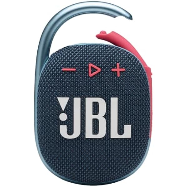 JBL Clip 4, Blue/Coral - Portable Bluetooth 5.1 Speaker - Up to 10 Hours of Play - Waterproof & Dust Resistant - Includes Noise & Echo-Canceling Speakerphone