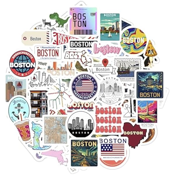 BulbaCraft Boston Sticker for Water Bottle and Laptop - City Souvenirs, Decorations & Gifts, Waterproof Vinyl Decals, Gifts for Women & Men