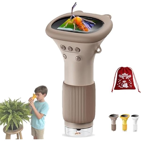 Buggy Lens, Buggy Lens Microscope Toy, Buggylens, Little Microscope for Kids, 2" IPS Screen 1000x Handheld Digital Microscopes HD, Pocket Portable Microscopes for Exploration