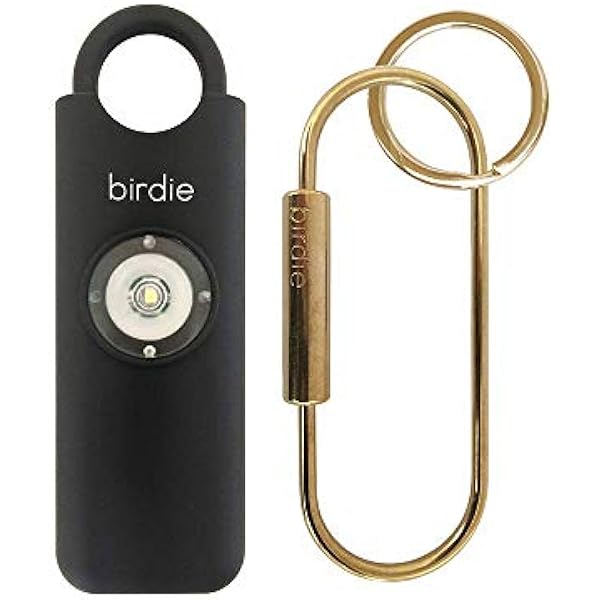She’s Birdie–The Original Personal Safety Alarm for Women by Women–Loud Siren, Strobe Light and Key Chain in a Variety of Colors (Charcoal)