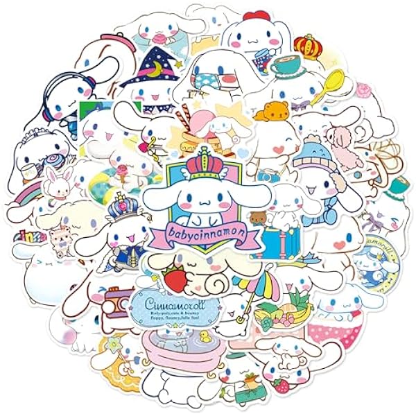 50pcs Cinnamoroll Stickers for Kids, Cute Cartoon Vinyl Waterproof Decal for Water Bottle Laptop Toy Sticker for DIY Decorate Bumper Phone Hard Hat Party Supplies Kids Teens Gifts (CIN50)