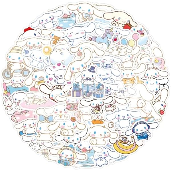 120Pcs Cool Sanrio Character Stickers, Vinyl Waterproof Cartoon Dog Sticker for Laptop, Guitar, Water Bottle, Birthday Gifts for Girls, Kids, Teens (Cinnadog)
