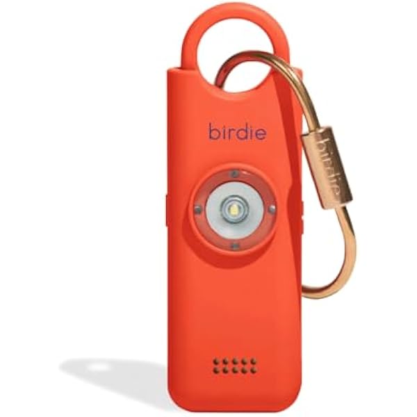She’s Birdie–The Original Personal Safety Alarm for Women by Women–Loud Siren, Strobe Light and Key Chain in a Variety of Colors (Coral Orange)