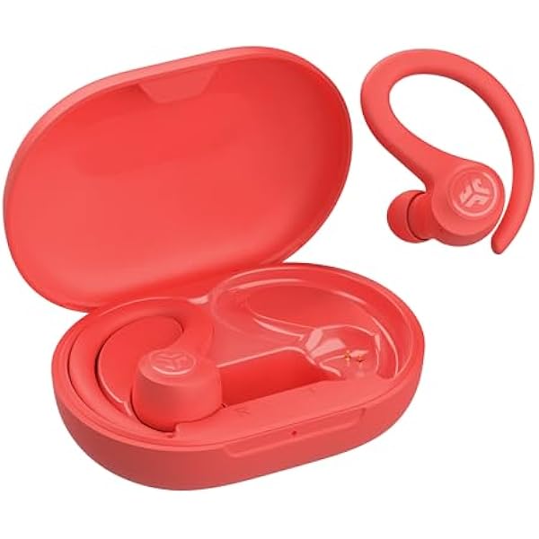 JLab Go Sport+ Wireless Workout Earbuds Featuring C3 Clear Calling, Secure Earhook Sport Design, 35+ Hour Bluetooth Playtime, and 3 EQ Sound Settings (Coral)