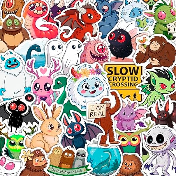100Pcs Cryptid Stickers Waterproof, Decals - Cryptids Gifts, Party Favors - Gift for Women & Men