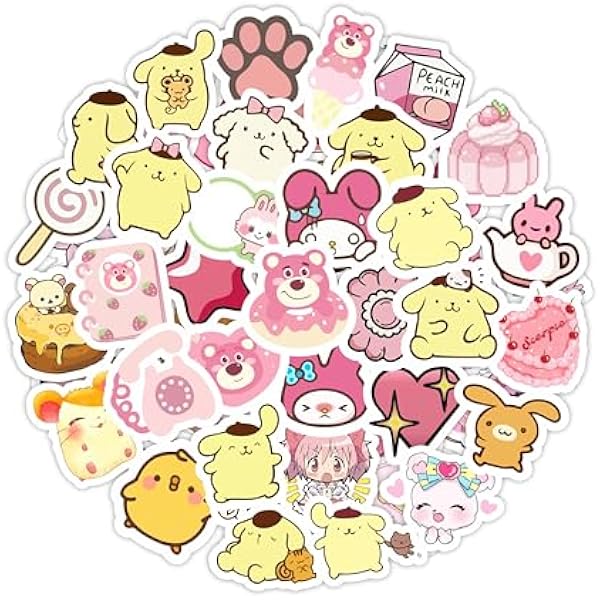 BulbaCraft Cutecore Stickers, Cute Anime Stickers for Water Bottle and Laptop - Cutecore Party Favors & Decorations, Waterproof Vinyl Decals, Aesthetic Stickers, Gifts for Women & Men