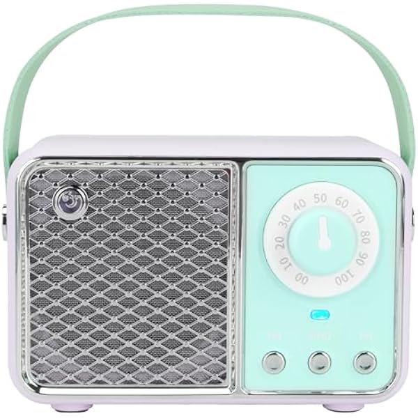 Dosmix Retro Bluetooth Speaker, Vintage Decor, Wireless Bluetooth Speakers, Cute Old Fashion Style for Kitchen Desk Bedroom Office Party Outdoor Kawaii Accessories (Cyan Green)