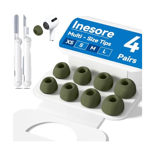 4-Pair Replacement Ear Tips for AirPods Pro 2nd/1st Generation with Portable Storage Box,Noise Reduction Holewith & Built-in dust Guard Screen,Silicone Ear Tips for Apple AirPods Pro (D-Blue)