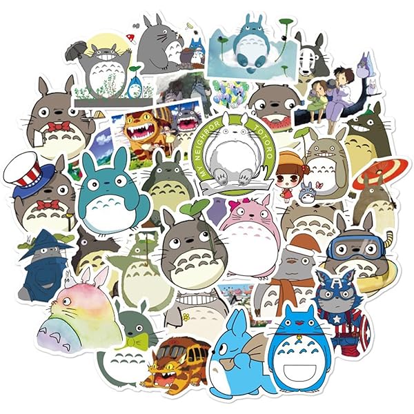 50Pcs Cartoon Totoro Themes Waterproof Stickers for Water Bottle Cup Laptop Bike Skateboard Luggage Box Vinyl Graffiti Patches BRJKT