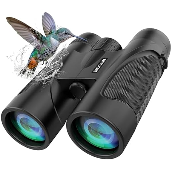 Binoculars 12x42 for Adults and Kids Night Vision Binoculars Compact Binocular Large Eyepiece Waterproof Binocular Wide Field of View for Bird Watching,Hiking,Hunting,Concert with Carrying Bag