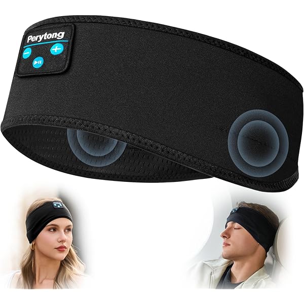 Perytong Sleep Headphones, Sports Headband Bluetooth, Wireless Music Sleeping Headphones, Long Time Play Headphone Band with Built in Speakers Perfect for Sleep,Workout,Running,Yoga,Travel