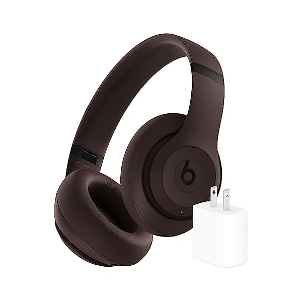 Beats Studio Pro Bluetooth Noise Cancelling Headphones with Apple 20W USB-C Power Adapter - Deep Brown