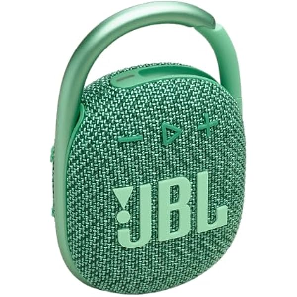 JBL Clip 4 Eco - Ultra-Portable Waterproof and Dustproof Bluetooth Speaker, big audio & punchy bass, made with 90% post-consumer recycled plastic, Integrated carabiner, Up to 10 Hours of Play (Green)