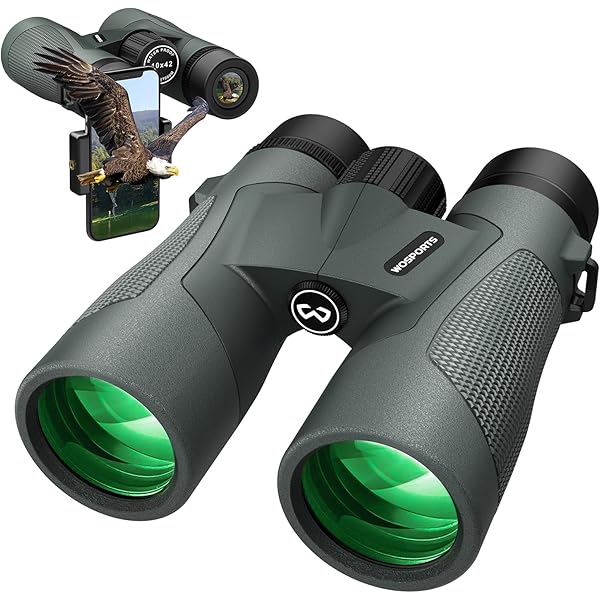 WOSPORTS 10x42 Binoculars for Adults - IP67 Waterproof Binoculars for Bird Watching, Hunting, Hiking