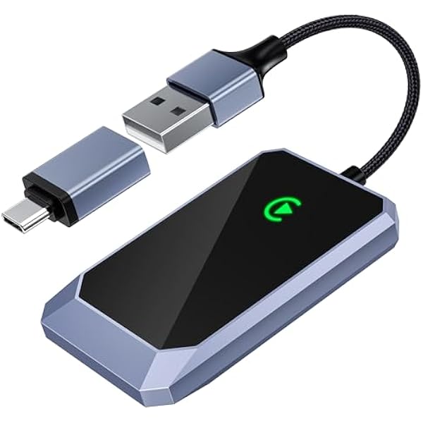 Wireless CarPlay Adapter, Convert Factory Wired to Wireless, Easy Plug and Play Setup, Zero Delay, Supports Voice Assistant, Compatible with Cars with OEM Wired CarPlay & iOS 10+