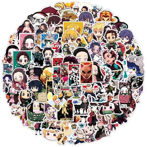 100PCS Demon Anmie Slayer: Kimetsu No Yaiba Stickers for Kids, Decal for Water Bottle Laptop Toy Sticker for DIY Decorate Bumper Phone Hard Hat Kids Teens Gifts (gyimie)