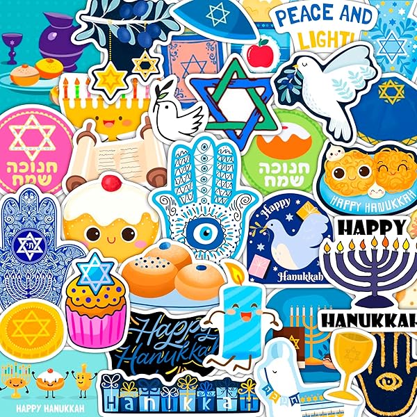 BulbaCraft Chanukah Stickers - Hanukkah Stickers, Hanukkah Gifts, Gifts for Women & Men