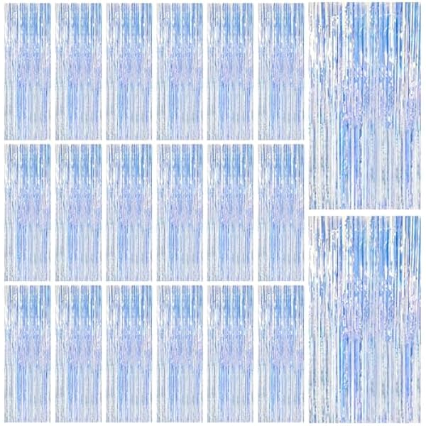 20 Pack Iridescent Party Backdrop Decorations Tinsel Curtain Birthday Decorations Foil Fringe Photo Booth Streamer Backdrop Iridescent Theme Christmas Bachelorette Graduation Party Decorations