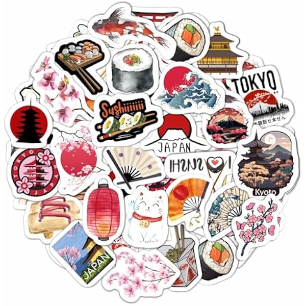BulbaCraft Japan Stickers, Cute Japanese Stickers for Journaling, Asian Decals, Japanese Gifts for Women, Gifts for Women & Men