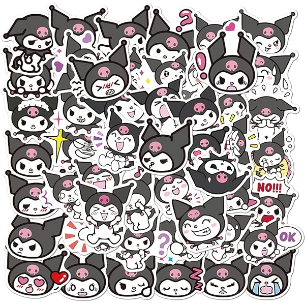50pcs Kuromi Stickers Pack Cute Stickers for Kids Teens Adults Waterproof Vinyl Decals Japanese Anime Stickers for Water Bottles Scrapbook Laptop journaling (KLM)