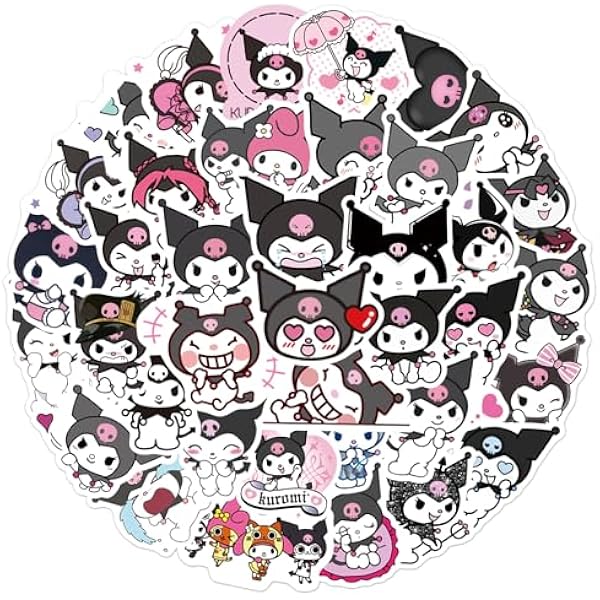 50pcs Cartoon Kawaii Kuromi Stickers for Kids, Lovely Character Vinyl Waterproof Decal for Water Bottle Laptop Toy Sticker for DIY Decorate Bumper Phone Hard Hat Party Supplies Kids Teens Gifts (KU50)