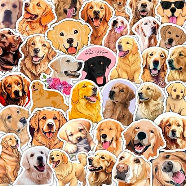 BulbaCraft Labrador Retriever Stickers for Water Bottle and Laptop - Labrador Party Favors & Decorations, Waterproof Vinyl Decals, Cute Dog and Pet Stickers, Gifts for Women & Men