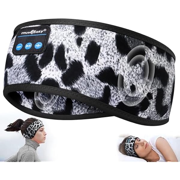 MUSICOZY Sleep Headphones Bluetooth 5.4 Headband, Wireless Music Sleeping Eye Mask Earbuds Earphones for Sports Workout Running Travel Yoga Office Cool Gadgets Unique for Mom Women