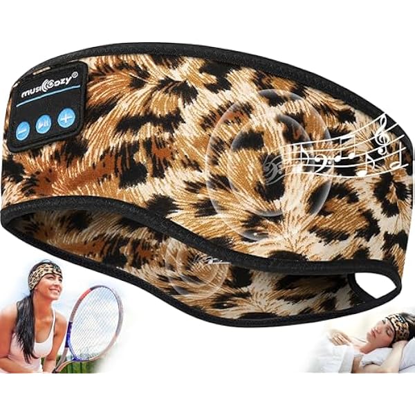 MUSICOZY Sleep Headphones Wireless Bluetooth 5.4 Sports Headband with HD Stereo Speakers, Sweatproof Earbuds for Running, Workout, Yoga, and Meditation