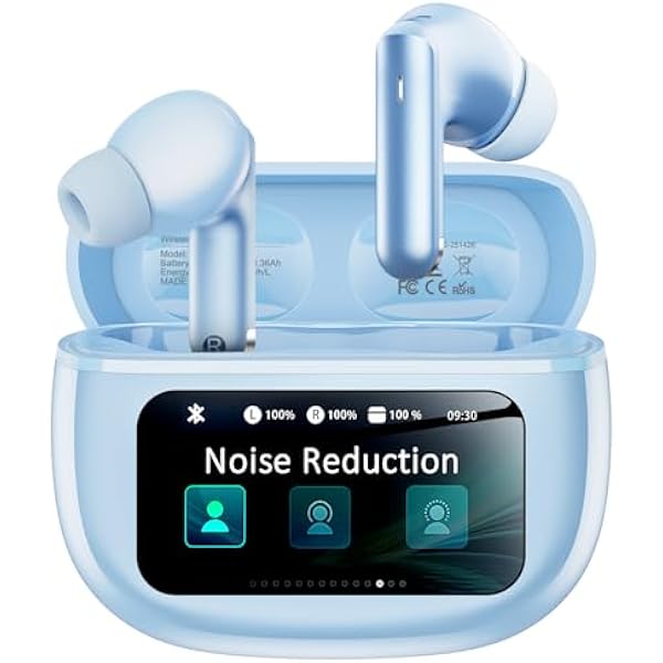 Wireless Earbuds, Ear Buds Active Noise Cancelling with Charging Case, 6.0 Bluetooth Earbuds with AI Clear Calls, 40H Playtime for Sports & Working, Stereo Sound Headphones for iPhone/Android/iPad