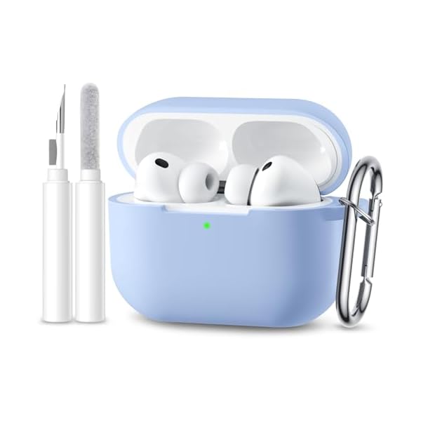for AirPods Pro 3 Case Cover(2025),Soft Silicone Full Protective Case for AirPods Pro 3 Case with Keychain & Cleaner Kit,Compatible with Apple Airpods Pro 3rd for Women,Men，Front LED Visible