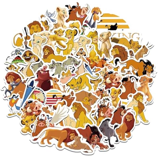 Cartoon The Lion King Stickers, Cute Waterproof Vinyl Decal for Teen Kids Adult Girl Notebook, Laptop, Travel Case, Phone, Bike, Water Bottle, Guitar, Computer, Skateboard (Lion)
