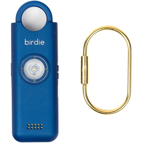 She’s Birdie–The Original Personal Safety Alarm for Women by Women–Loud Siren, Strobe Light and Key Chain in a Variety of Colors (Metallic Indigo Blue)