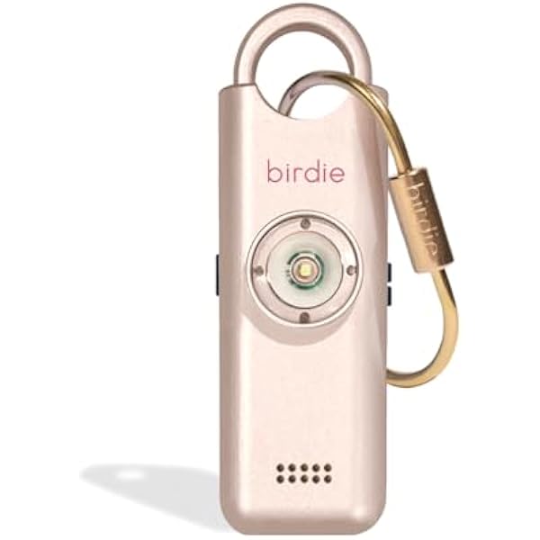 She’s Birdie–The Original Personal Safety Alarm for Women by Women–Loud Siren, Strobe Light and Key Chain in a Variety of Colors (Metallic Rose Pink)