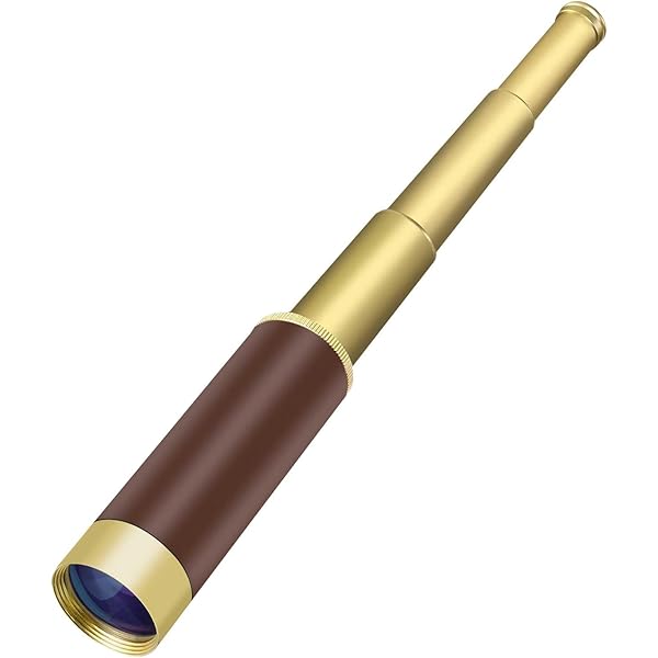 Pirate Monocular Telescope for Kids & Adults, Handheld Collapsible Brass Telescope 25x30 Zoomable Portable Pirate Spyglass for Cruise Ship Travel Watching Games Hiking Hunting and More