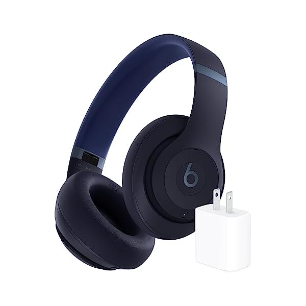 Beats Studio Pro Bluetooth Noise Cancelling Headphones with Apple 20W USB-C Power Adapter - Navy