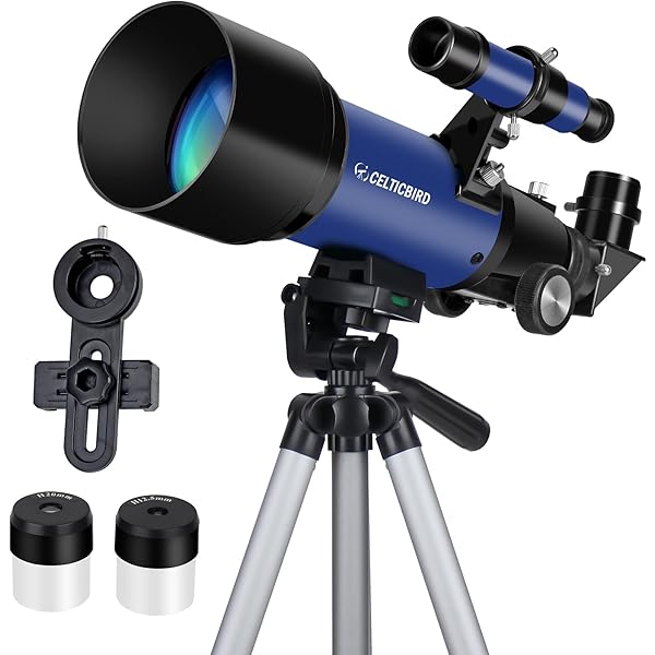 Telescope for Kids Beginners, 70mm Aperture 400mm Astronomical Refracting Telescope for Adults Students - Travel Telescopes with Tripod, Phone Adapter(Ocean Blue)