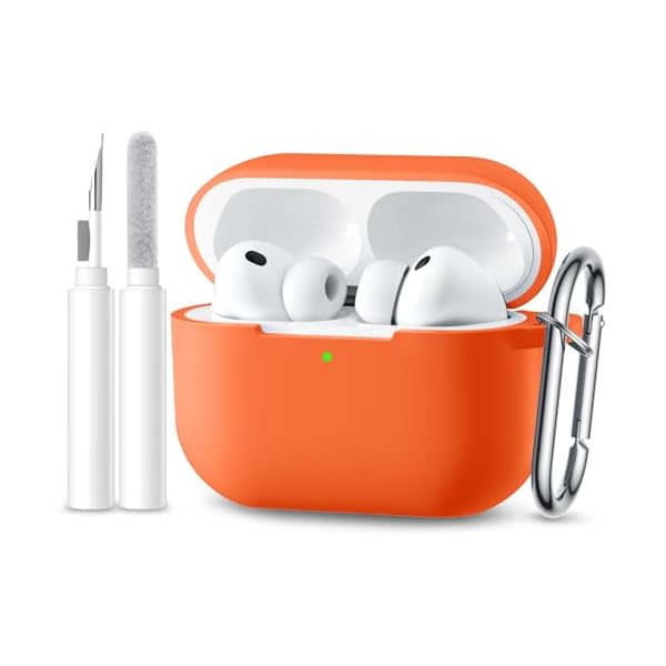 for AirPods Pro 3 Case Cover(2025),Soft Silicone Full Protective Case for AirPods Pro 3 Case with Keychain & Cleaner Kit,Compatible with Apple Airpods Pro 3rd for Women,Men，Front LED Visible