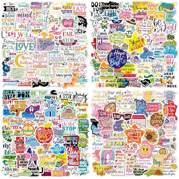 Motivational Stickers 200 Pcs Inspirational Sticker Packs, Prizes for Kids Classroom Reward, Waterproof Vinyl Stickers for Water Bottles Laptop Scrapbooking Journal Skateboard Notesbook Suitcase etc
