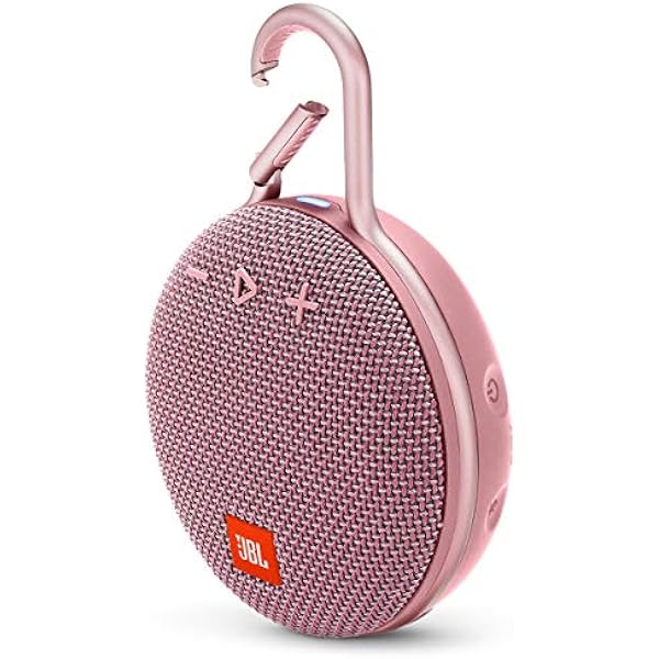 JBL Clip 3, Dusty Pink - Waterproof, Durable & Portable Bluetooth Speaker - Up to 10 Hours of Play - Includes Noise-Cancelling Speakerphone & Wireless Streaming