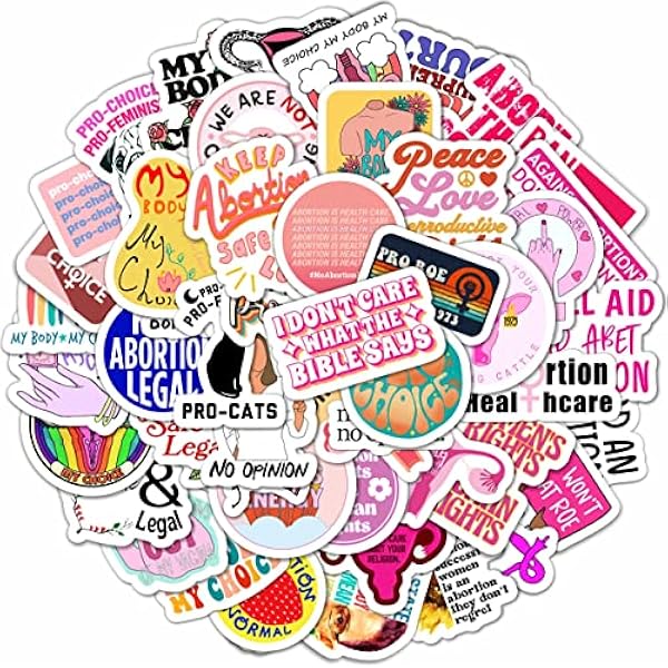 BulbaCraft 100Pcs Pro Choice Stickers, Pro Abortion Stickers, Reproductive Rights Laptop Decals, Feminist Gifts Women, Gifts for Women & Men
