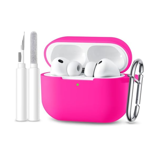 for AirPods Pro 3 Case Cover(2025),Soft Silicone Full Protective Case for AirPods Pro 3 Case with Keychain & Cleaner Kit,Compatible with Apple Airpods Pro 3rd for Women,Men，Front LED Visible