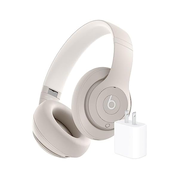 Beats Studio Pro Bluetooth Noise Cancelling Headphones with Apple 20W USB-C Power Adapter - Sandstone