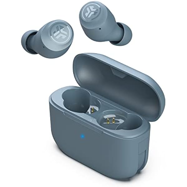 JLab Go Air Pop True Wireless Bluetooth Earbuds + Charging Case, Slate, Dual Connect, IPX4 Sweat Resistance, Bluetooth 5.1 Connection, 3 EQ Sound Settings Signature, Balanced, Bass Boost