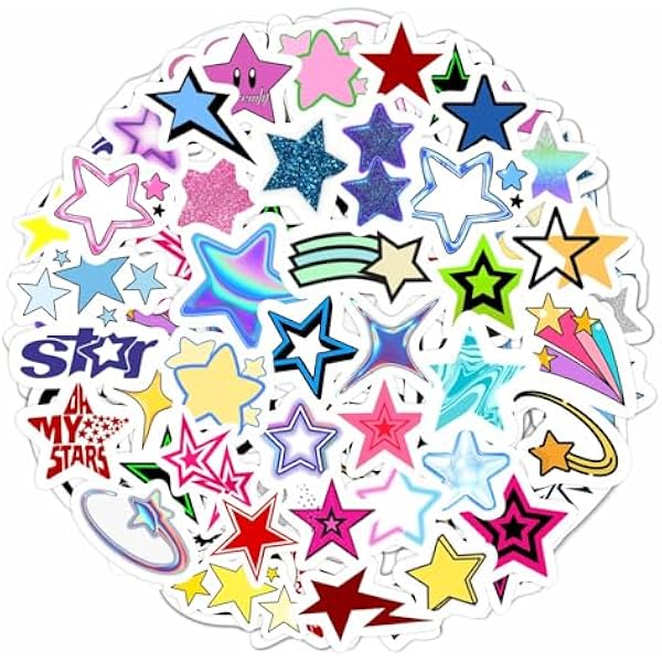 BulbaCraft Star Stickers Y2K - Small Star Stickers, Y2K Decals, Gifts for Women & Men