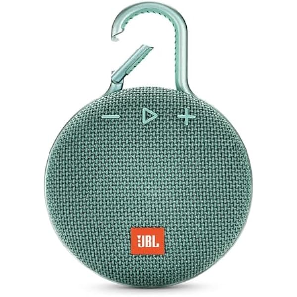 JBL Clip 3, River Teal - Waterproof, Durable & Portable Bluetooth Speaker - Up to 10 Hours of Play - Includes Noise-Cancelling Speakerphone & Wireless Streaming