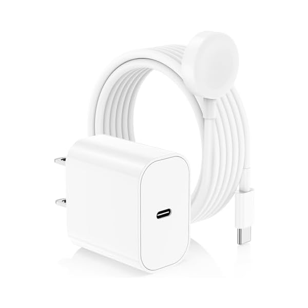 Apple Watch Charger, [MFi Certified] iPhone Magnetic iWatch Charger to 6ft USB C Fast Charging Cable Cord Long and Type C Wall Charging Block Plug for iWatch Series 10/9/Ultra/8/7/SE/SE2/6/5/4/3/2/1