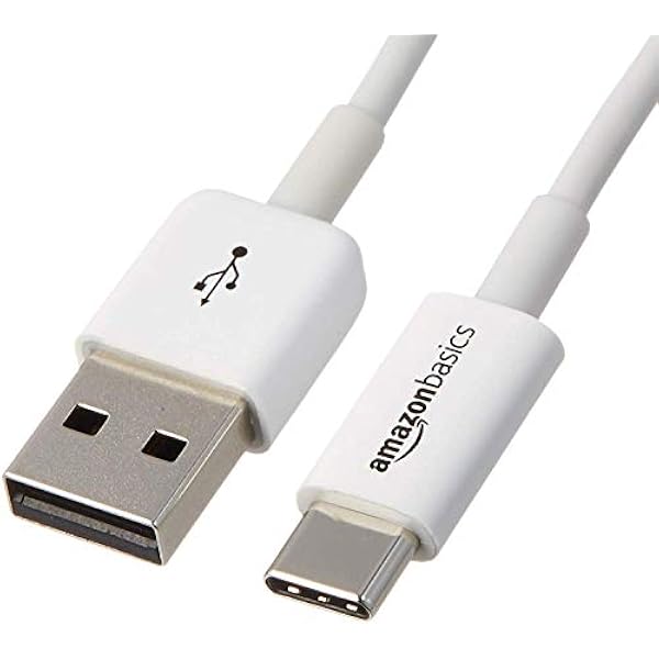 Amazon Basics USB-C to USB-A 2.0 Fast Charger Cable, 480Mbps Speed, USB-IF Certified, for Apple iPhone 16/15, iPad, Samsung Galaxy, Tablets, Laptops, 6 feet, White